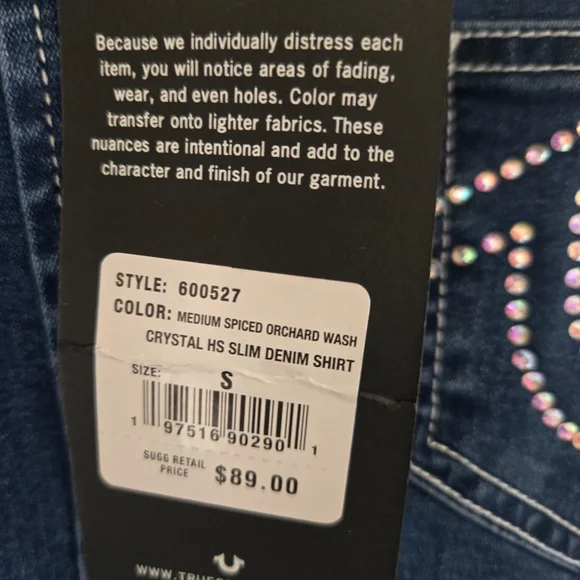 True Religion Blue Denim Shirt - Picture 6 of 7